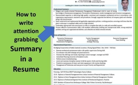 How to write attention grabbing Summary in a Resume - Smart Resume Services