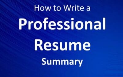 How to to write a Professional Resume Summary