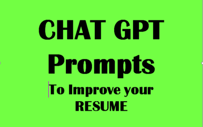 ChatGPT Prompts: to modify / Upgrade your Resume